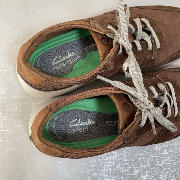 Clarks Gaskill Vibe Mens 8.5 M Brown Leather Sneakers Shoes‎ Ortholite Comfort main image 8